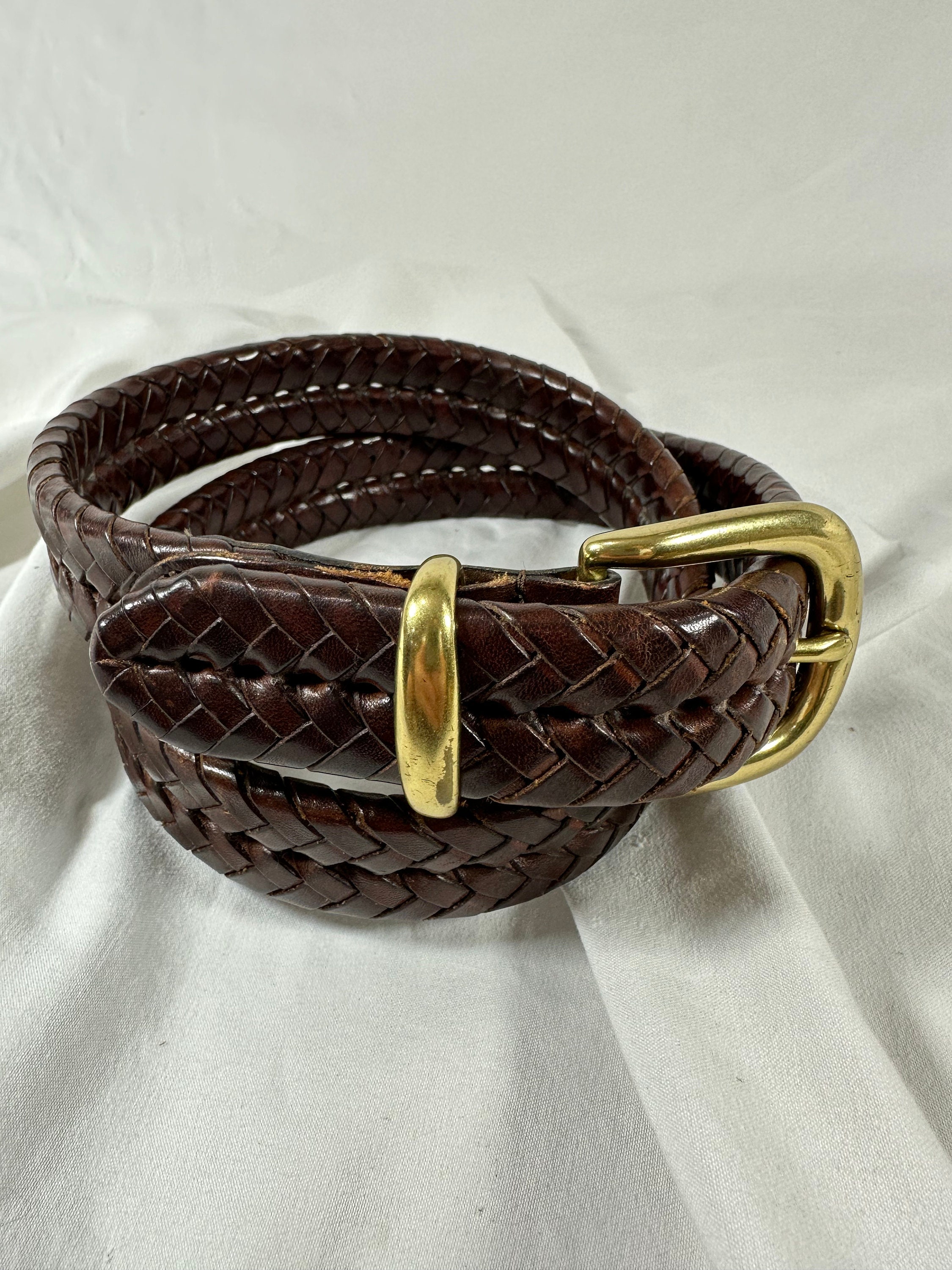 Genuine Vintage COACH 5922 Brown Leather Braided Belt Size 32 Unisex Etsy
