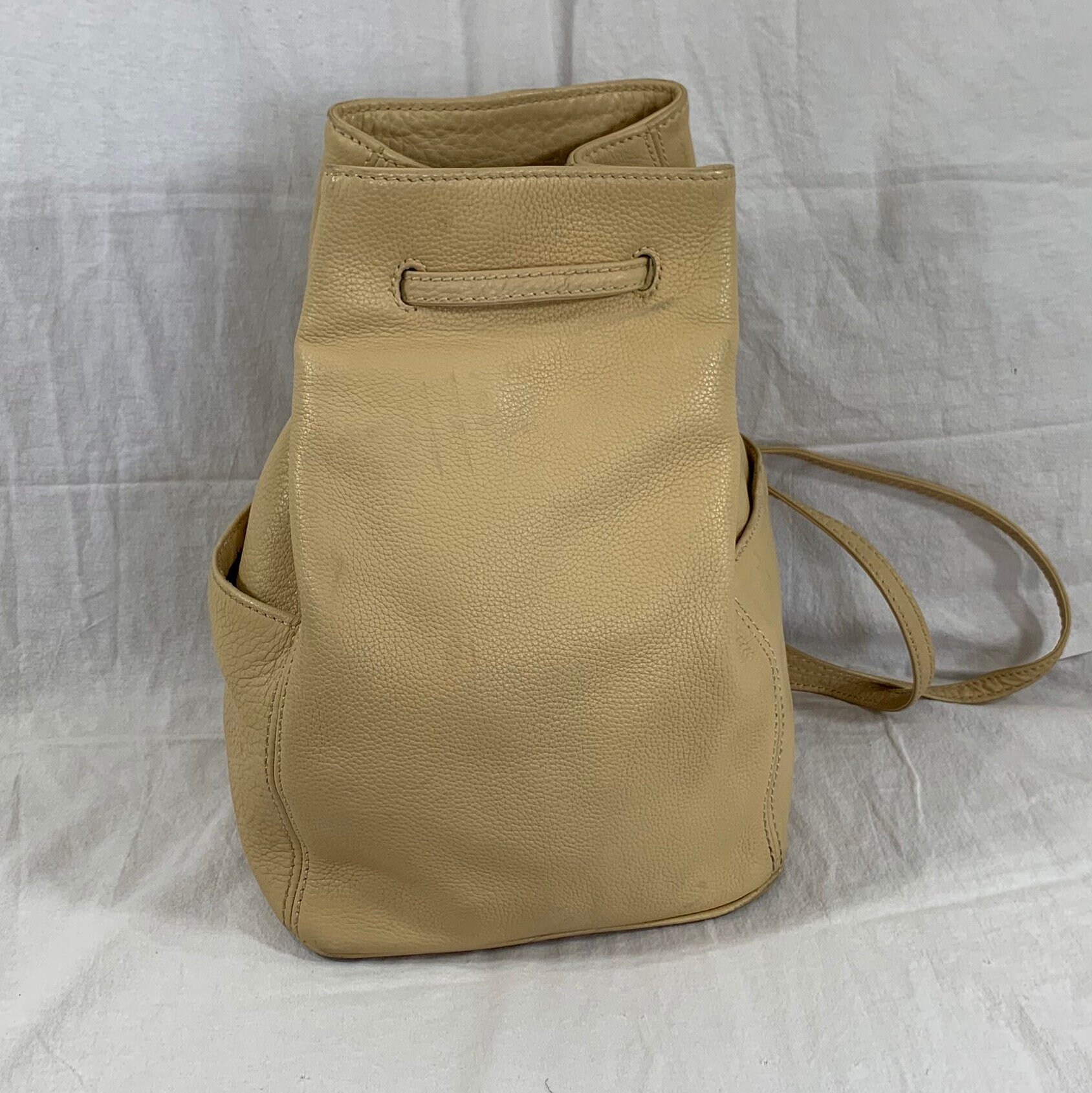 Vintage COACH Pebbled Beige Leather 