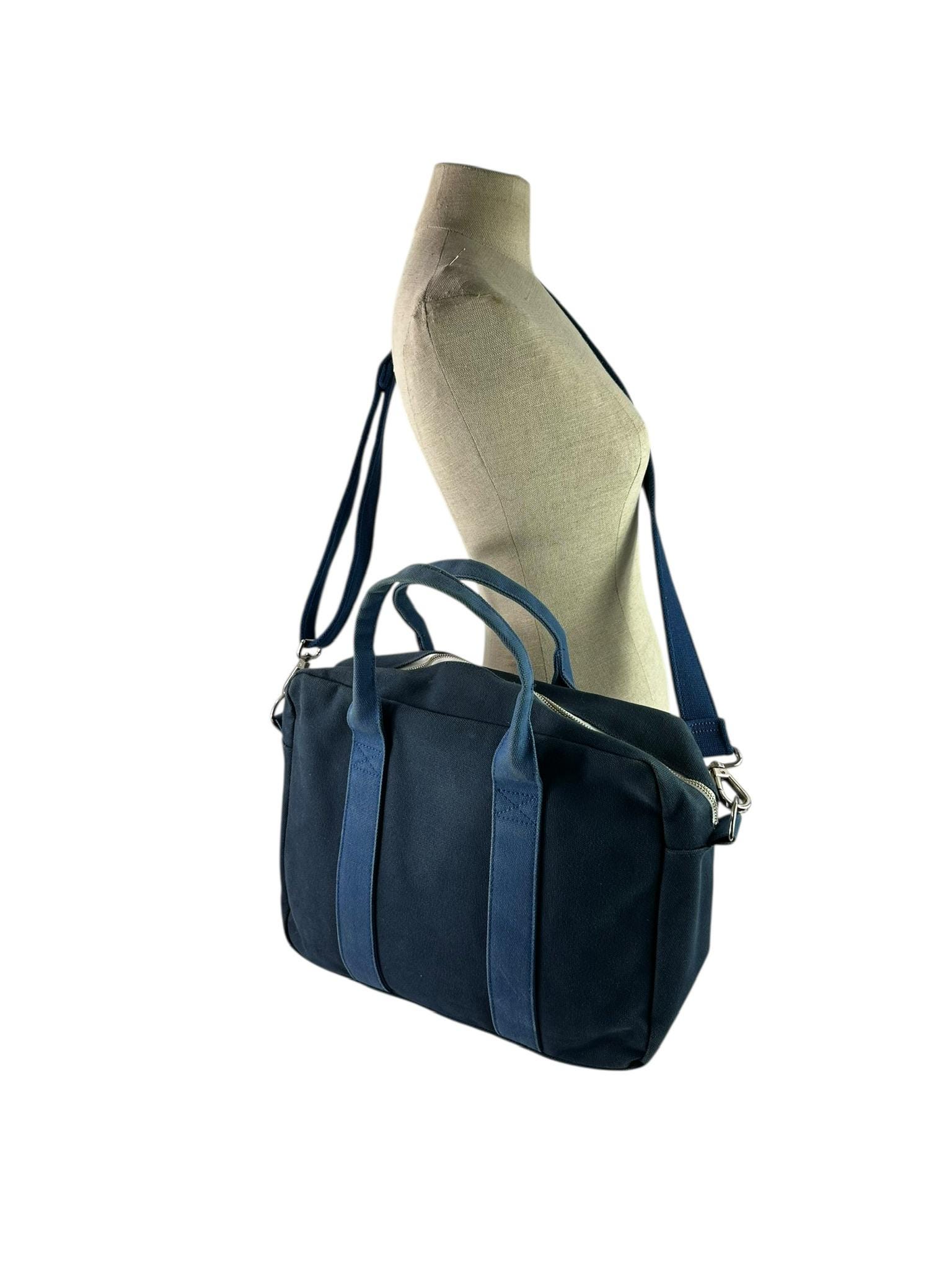 Genuine WESC Superlative Conspiracy Blue Canvas Messenger