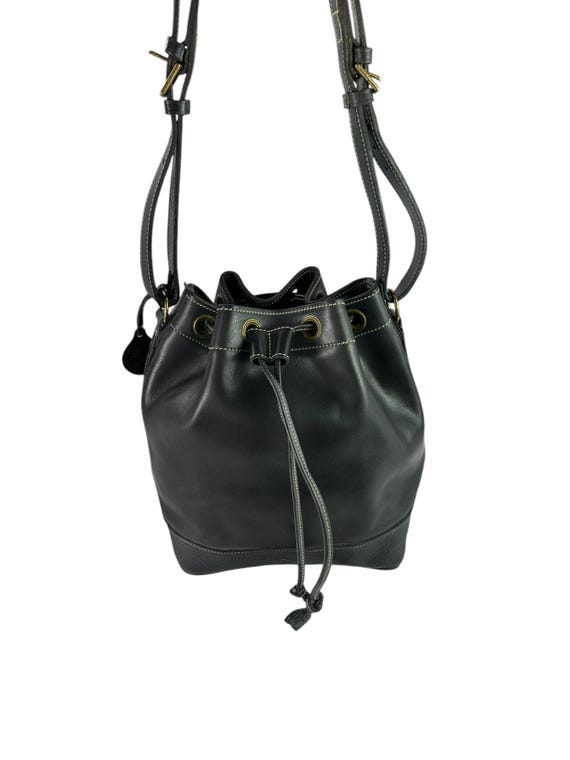 Vintage JEAN LOUIS FERNANDEZ Black Leather Drawstring Bucket  display picture 1