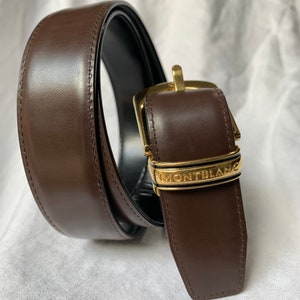 Genuine Vintage MONTBLANC Reversible Black Brown Leather Belt - Etsy