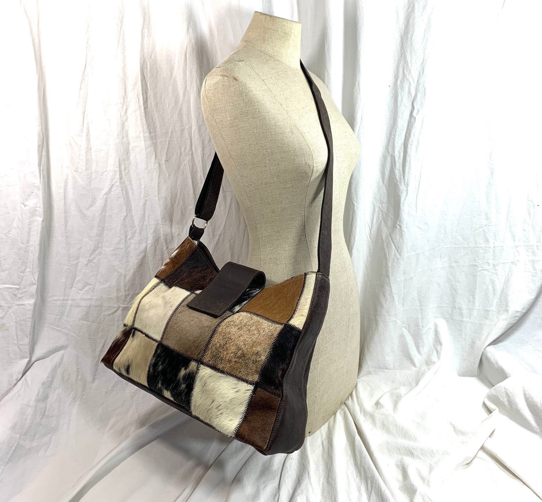 Genuine Calf Hair and Leather Handmade Leather Crossbody Bag Etsy UK