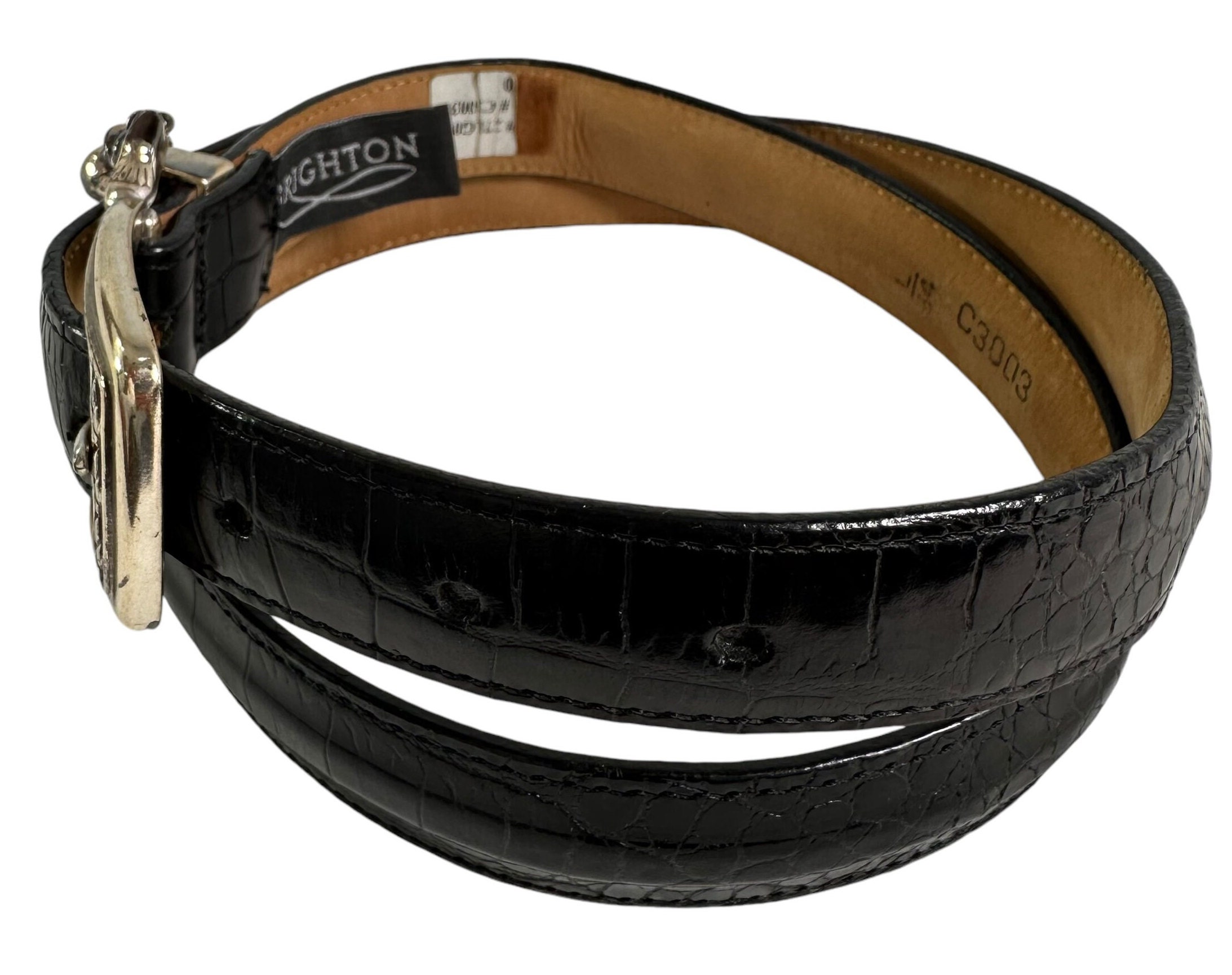 Vintage Brighton black leather belt with golf motif size 34 Large USA Vintage Brighton Black Leather Belt With Golf Motif Size 34  main image 2