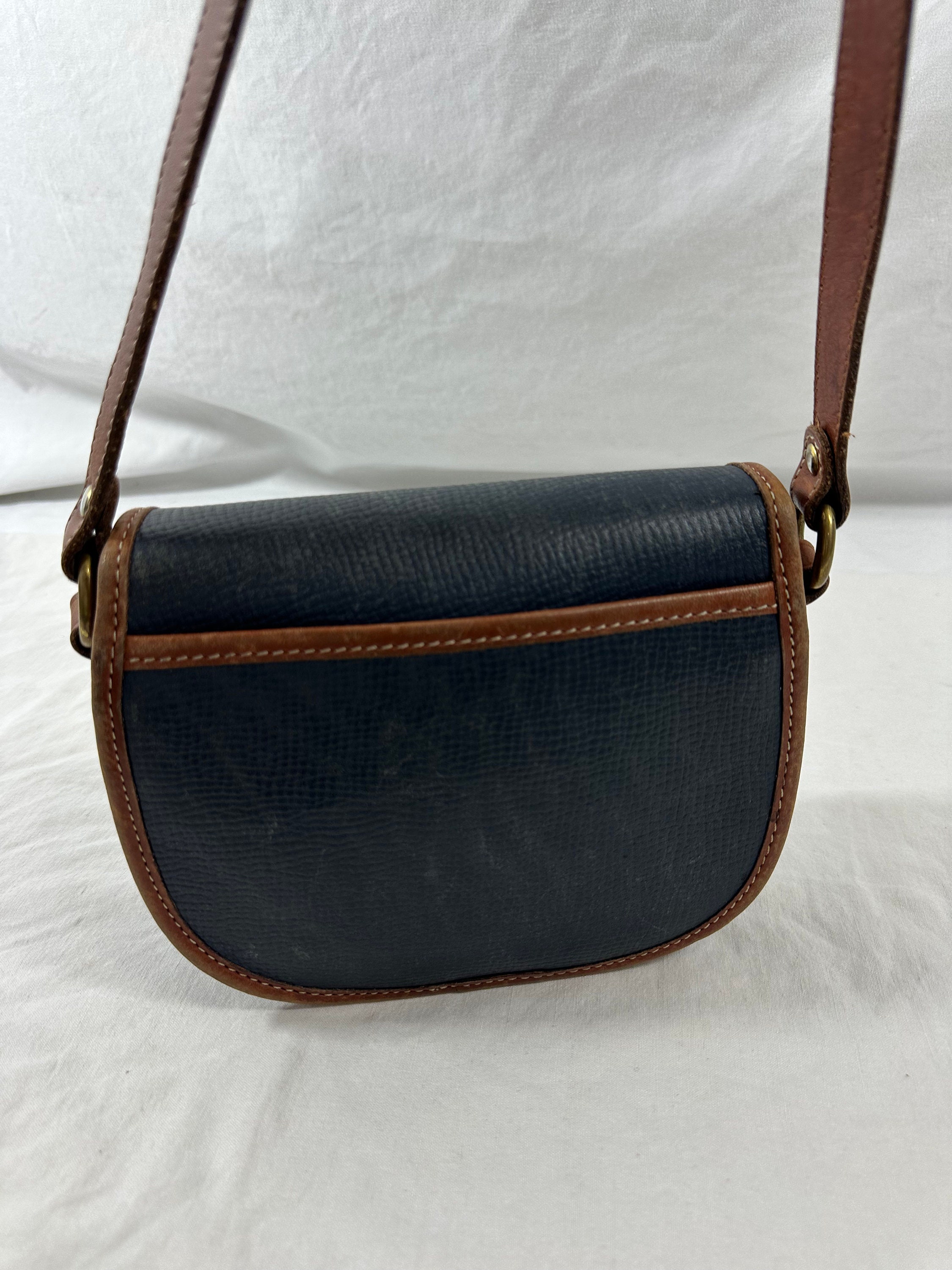 Genuine Vintage COACH Navy Blue Leather Shoulder Bag Purse