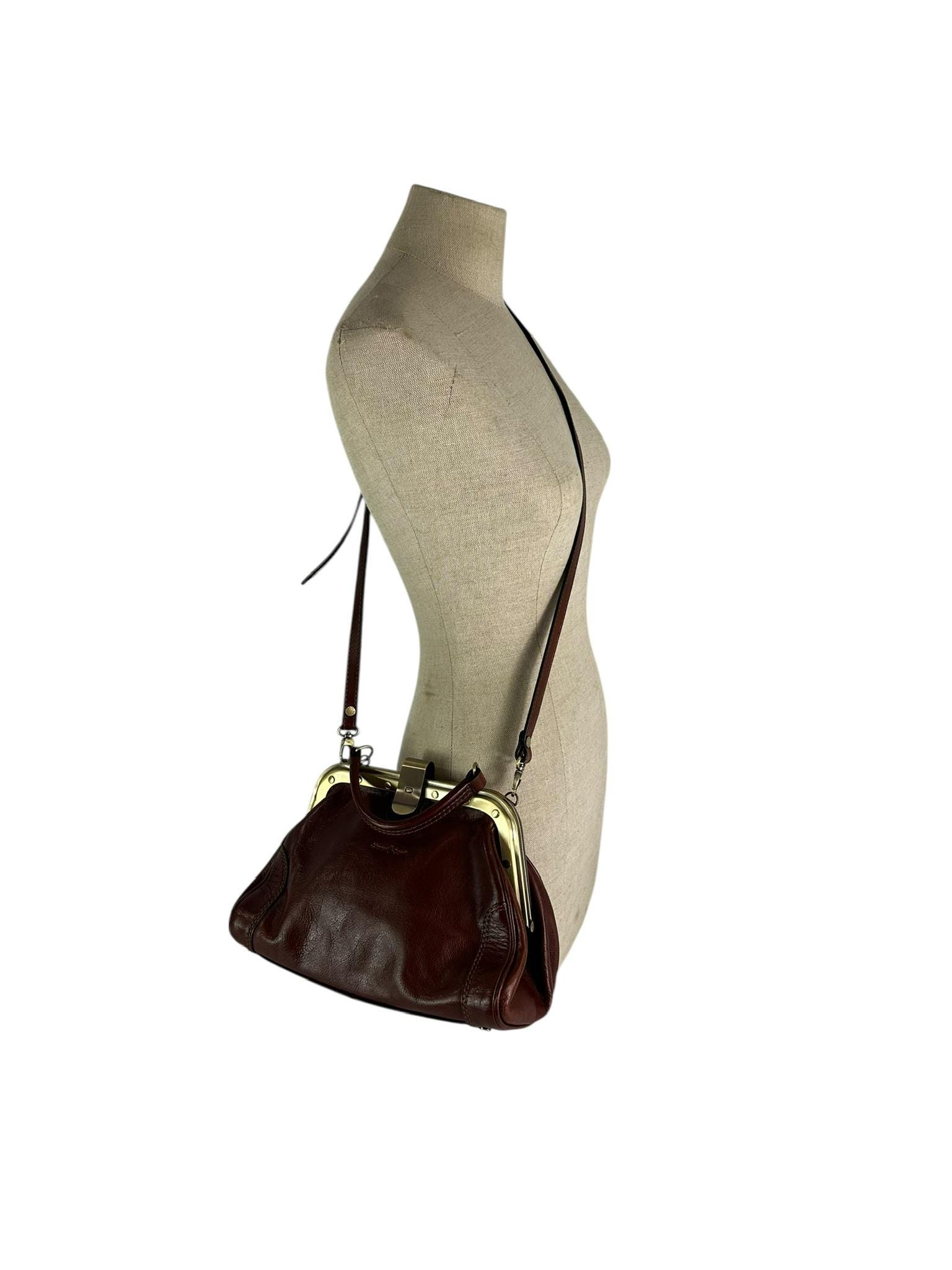 Gianni Conti Red Leather and suede Backpack Gianni Conti Leather Bag - Etsy main image 2