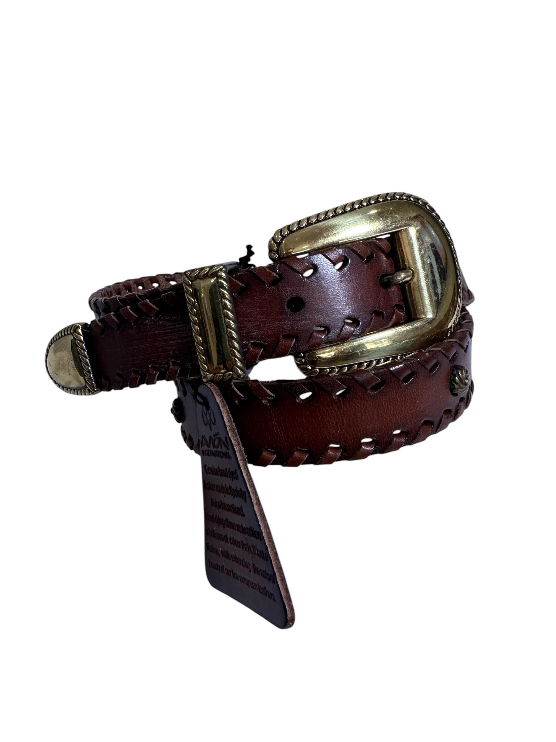 Avion Red Leather Wide Statement Belt Made in Spain EU 40 Red Leather Vintage Belts for sale | eBay main image 3