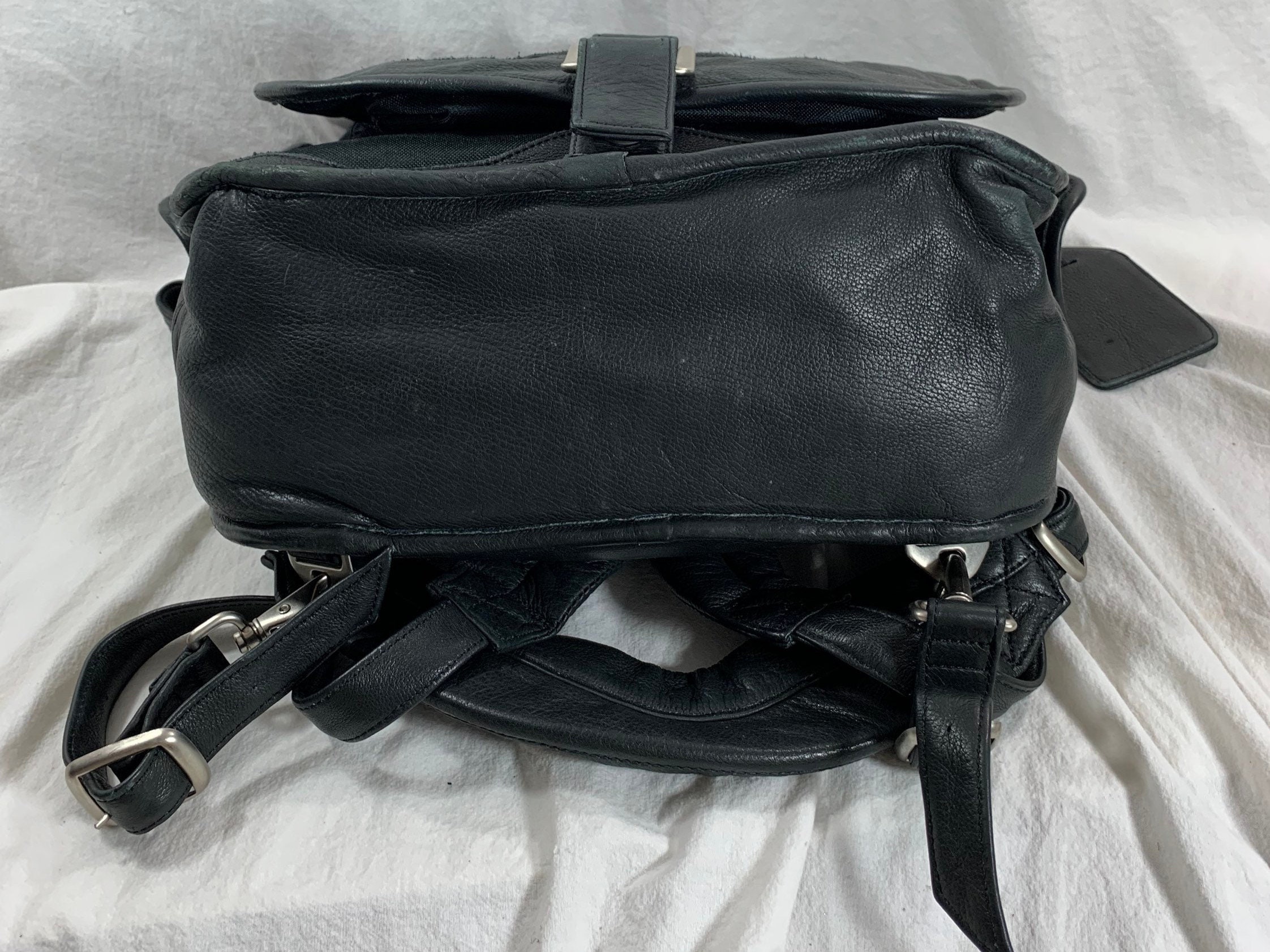 Vintage Canyon Outback Black Leather Backpack Equestrian Design Vintage CANYON OUTBACK Black Leather Backpack Rucksack Multi  main image 2