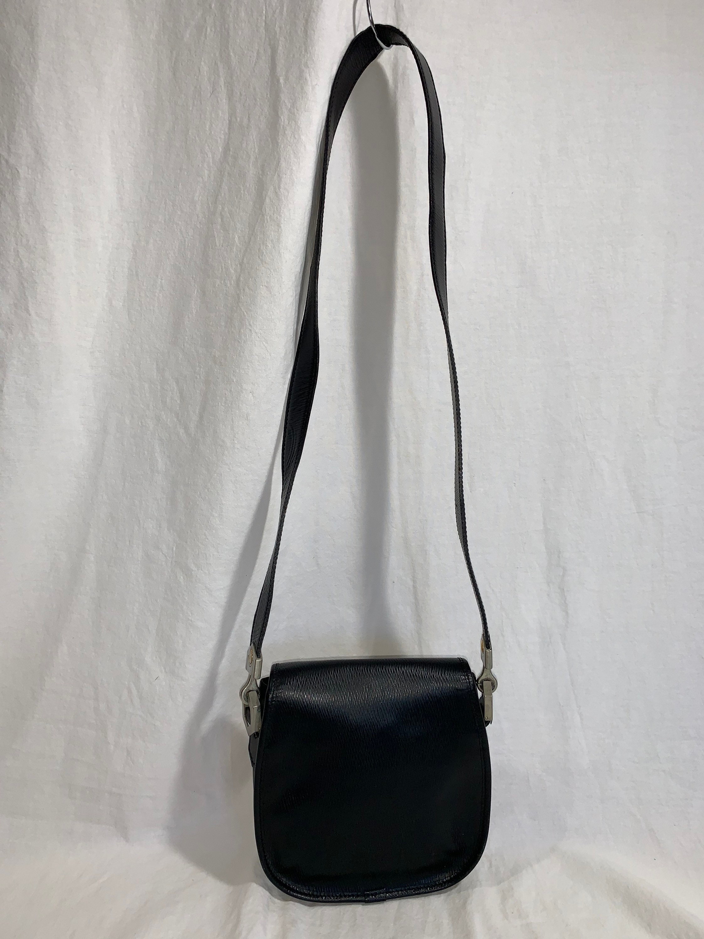 Genuine Vintage RENOMA Paris Black Pebbled Leather Shoulder Bag