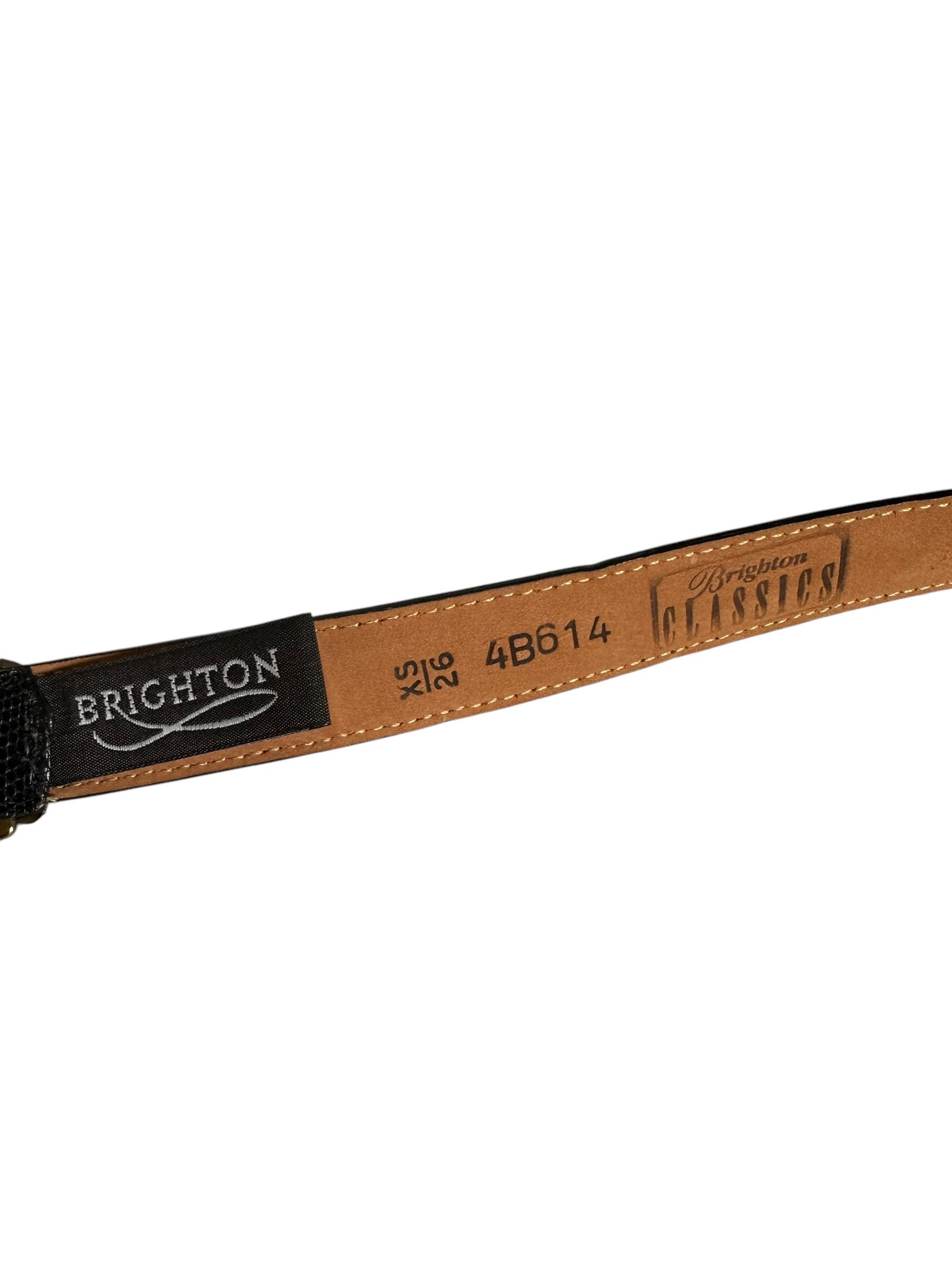 Genuine Brighton Lizard Pattern Blue Leather Belt Size XS/26 Women\'s Genuine Lizard Belt | Leather Belts for Men by Bryant Park  main image 4