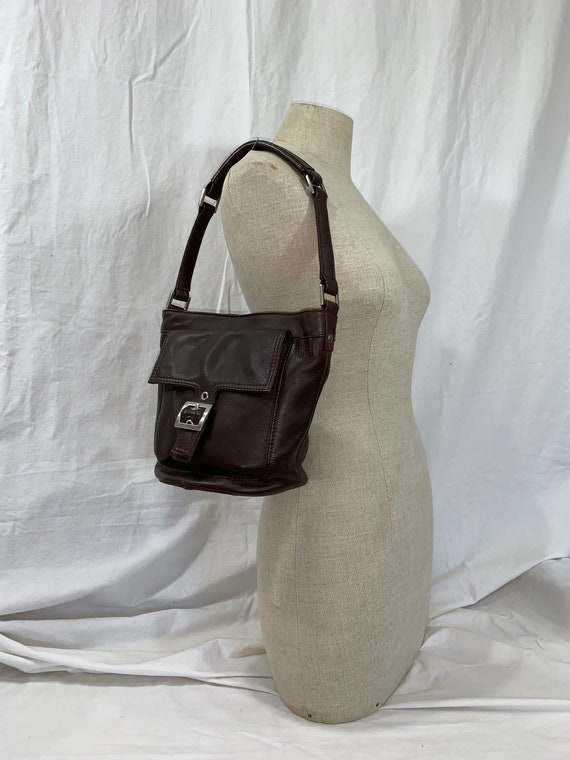Vintage HOBO International brown leather bucket bag p… - Gem