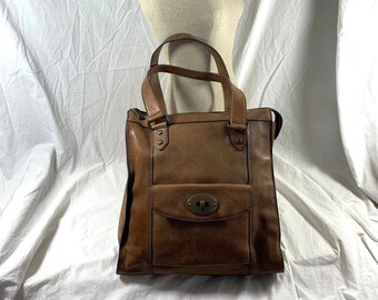 No. 9b Leather Tote in Vintage Brown