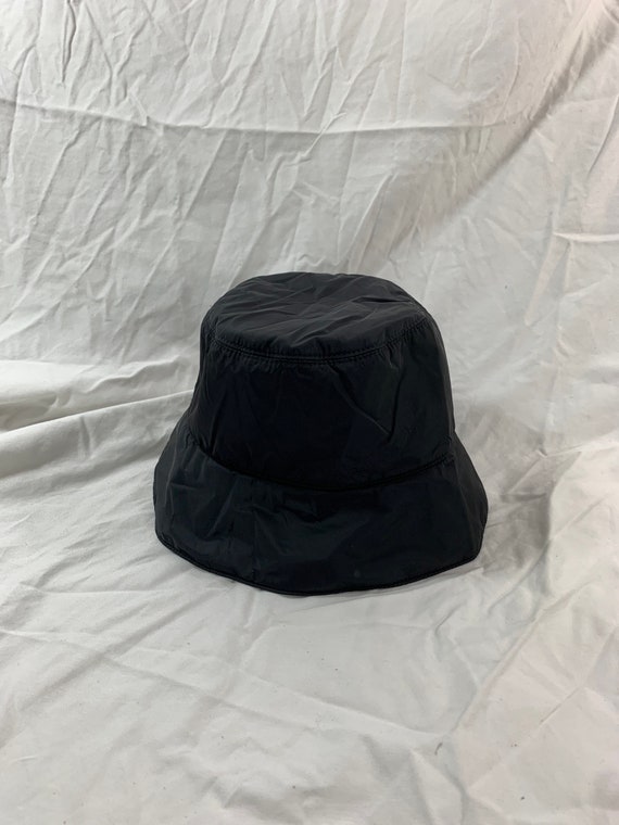 Vintage PRADA Black Nylon Bucket Hat 
