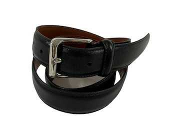 Vintage Coach Black Leather Belt: Solid Brass Buckle, Made  display picture 3