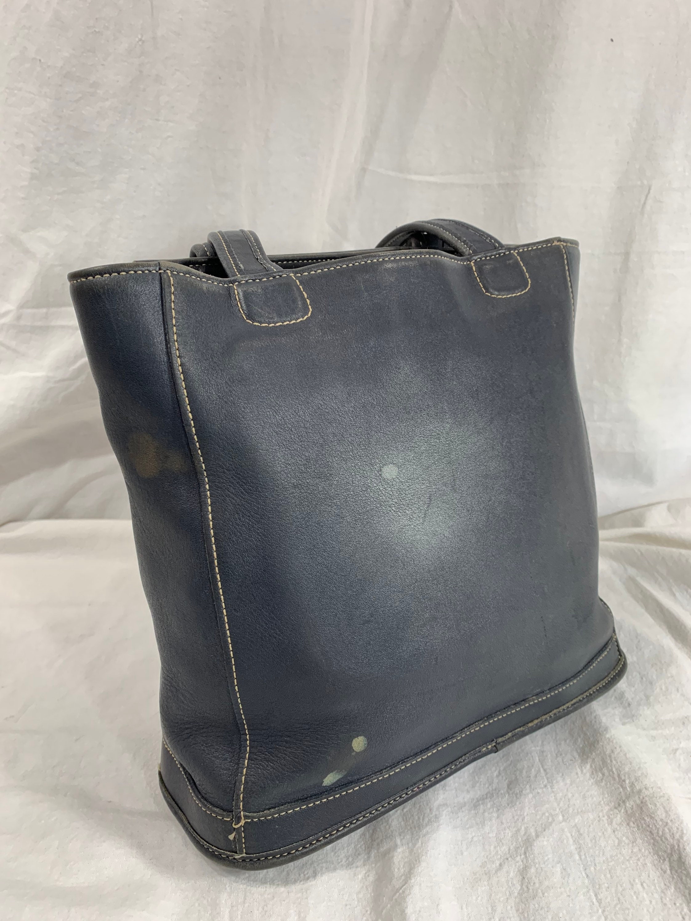 Genuine Vintage COACH 9305 Bleeker Navy Blue Leather Tote Bag - Etsy
