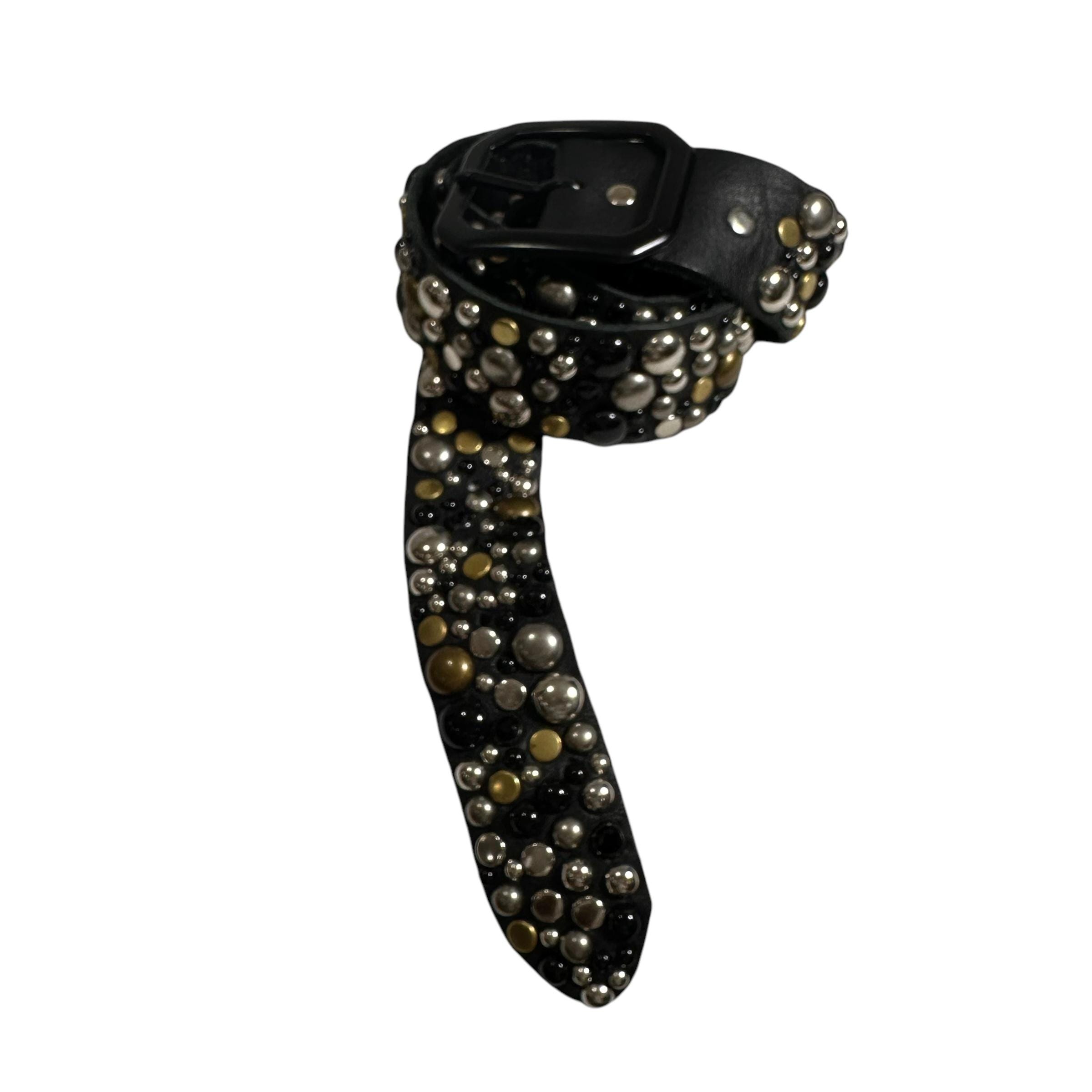 Handmade L.A. SKY Black Genuine Leather Belt With Studs  display picture 3