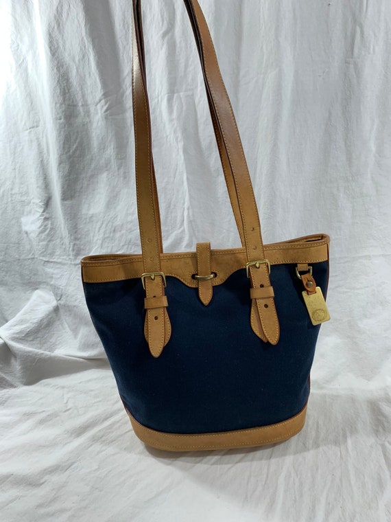 Vintage DOONEY & BOURKE navy canvas cabriolet lea… - image 3