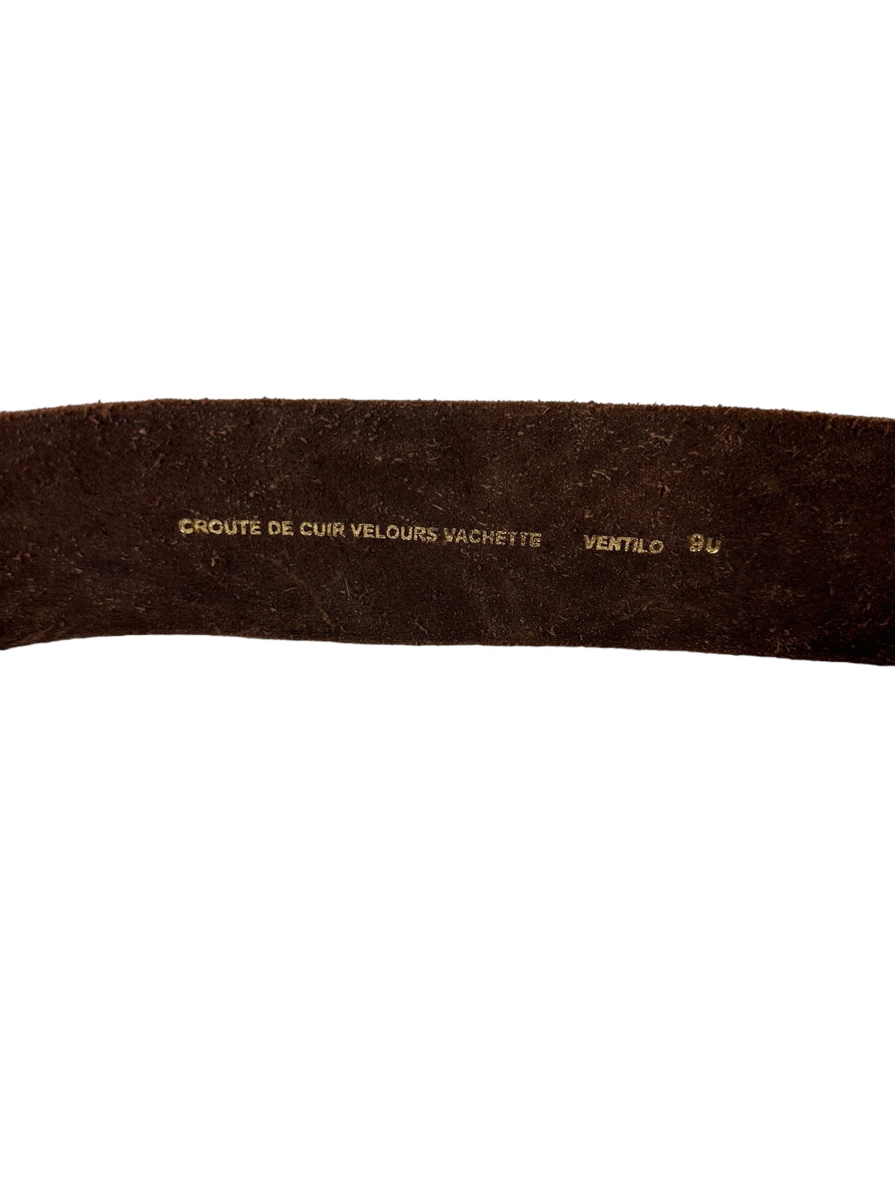 Croute Vachette wide leather belt Croute De Vachette Wide Grey Belt With Cut Outs – France  main image 2