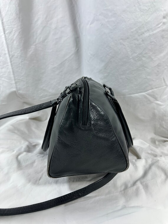 Genuine vintage SIMON black leather shoulder bag … - image 5