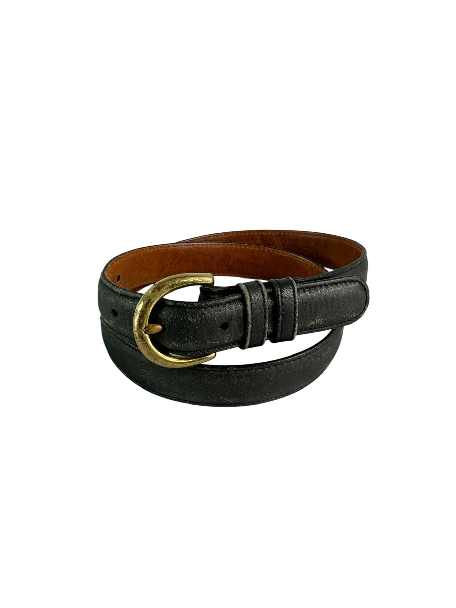 Vintage Coach Black Leather Belt with Brass Buckle Model 8500 Size Small Vintage Coach Leather Belt XL #8400 Like new | Mercari main image 2
