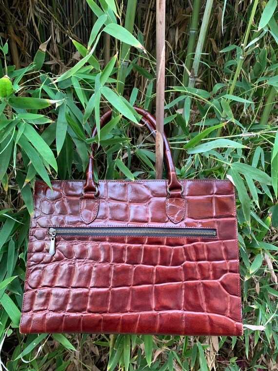 Genuine vintage Jean Paul Gaultier croc pattern leather satchel  