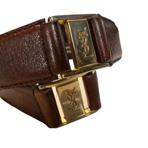 Genuine Vintage YSL Yves Saint Laurent Tan Brown Leather  display picture 3