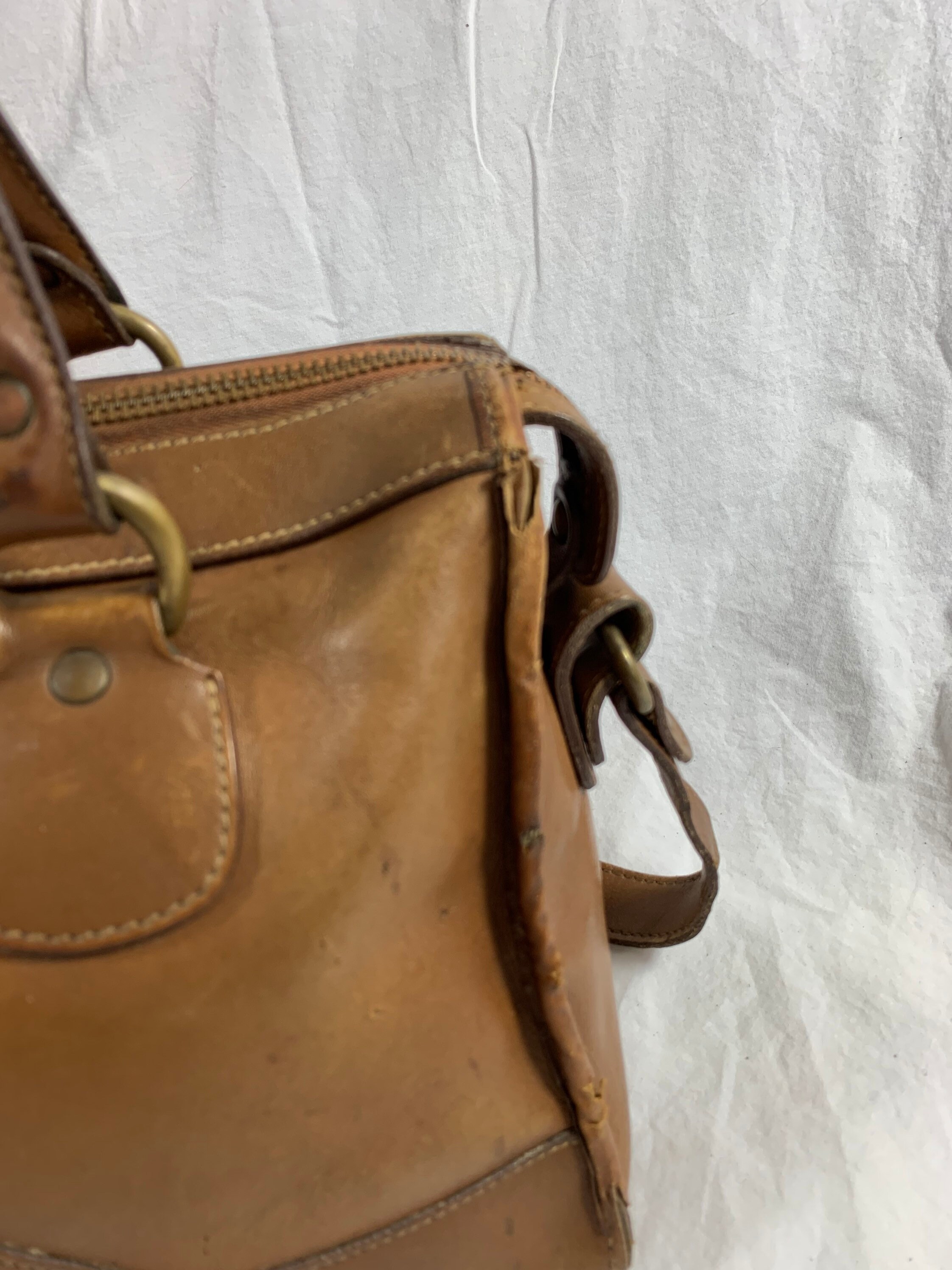 Vintage Genuine Ghurka No 16 the Keeper Tan Leather Satchel Bag