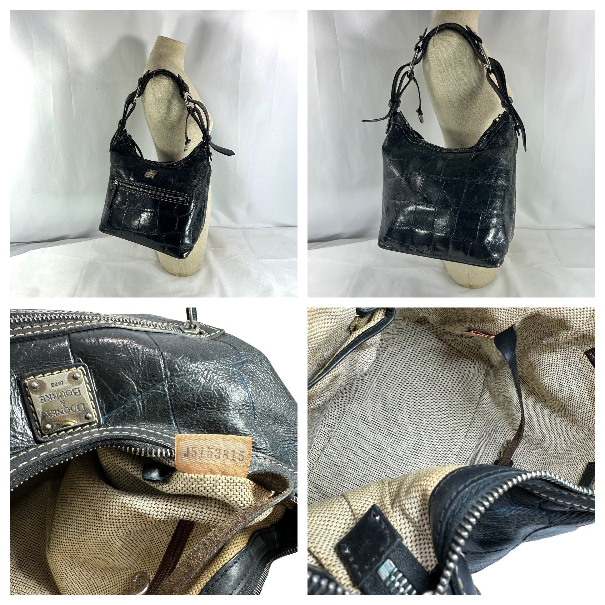 ヴィンテージ DOONEY & BOURKE グリーンクロコダイル柄レザー