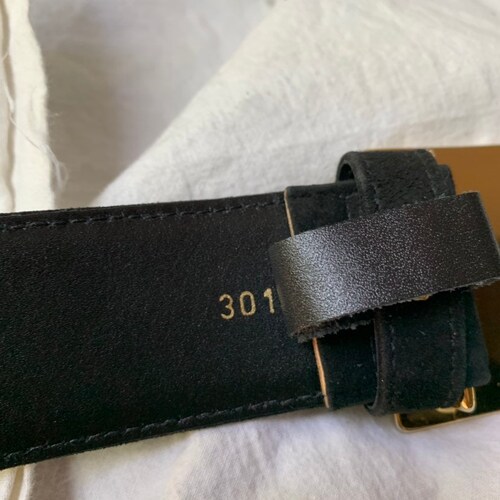 Genuine vintage ESCADA black suede E logo waist belt shops 90s size small