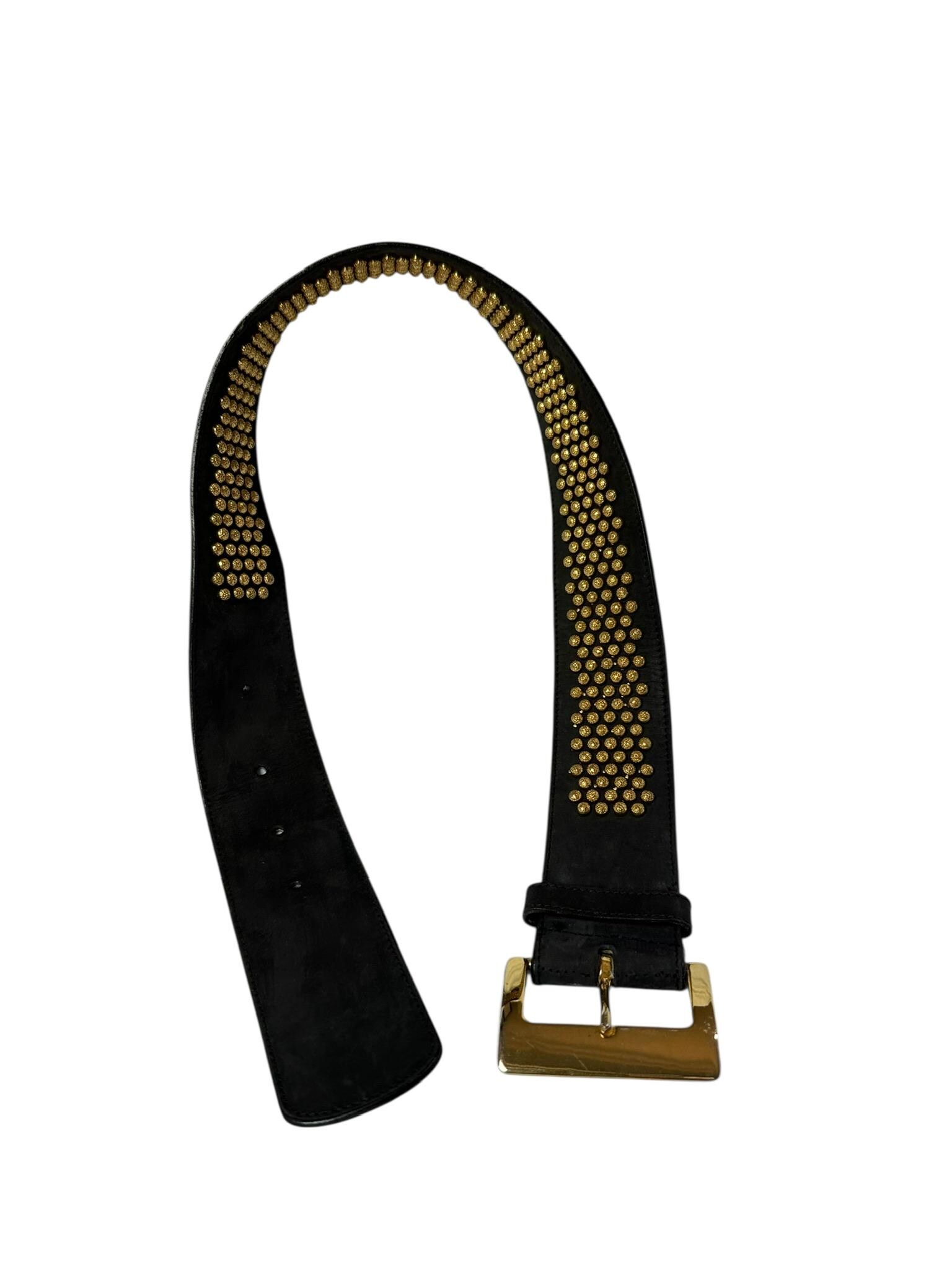 Neiman Marcus Gold-Tone Belt with Black-and-Gold Zebra Clasp Isabel Marant Bali Goldtone Chained Leather Belt | Neiman Marcus main image 2