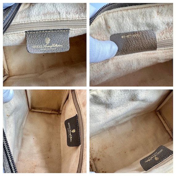 Vintage GUCCI Brown Signature Web Boston Leather and Canvas