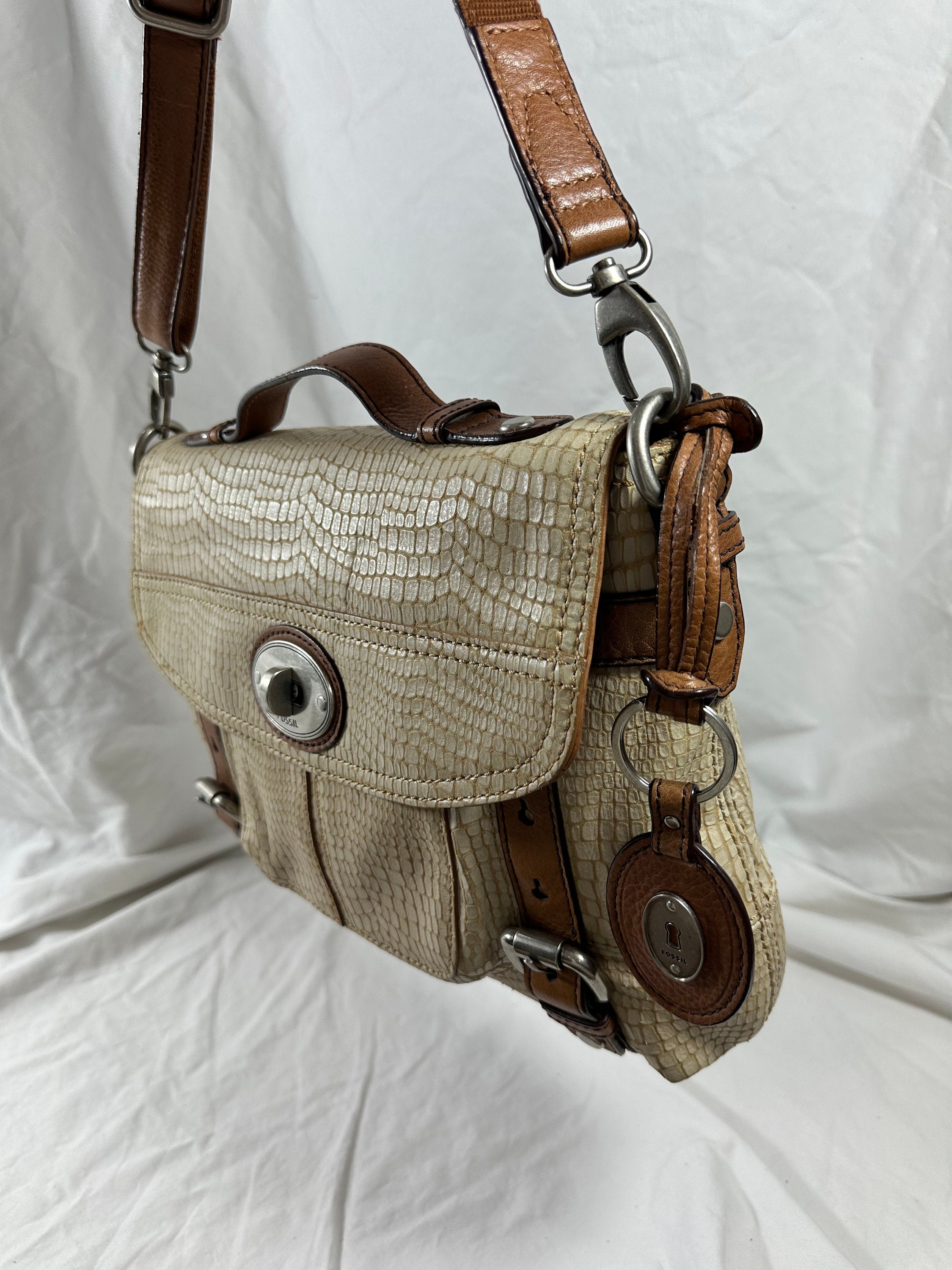 Genuine Vintage FOSSIL Multi Color Leather Cross Body 
