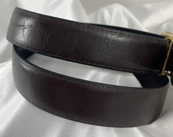 80s Pierre Cardin PC Logo Buckle Leather Belt | Reversible Black Brown Spain Pierre Cardin | Accessories | Pierre Cardin Soft Genuine  main image 2