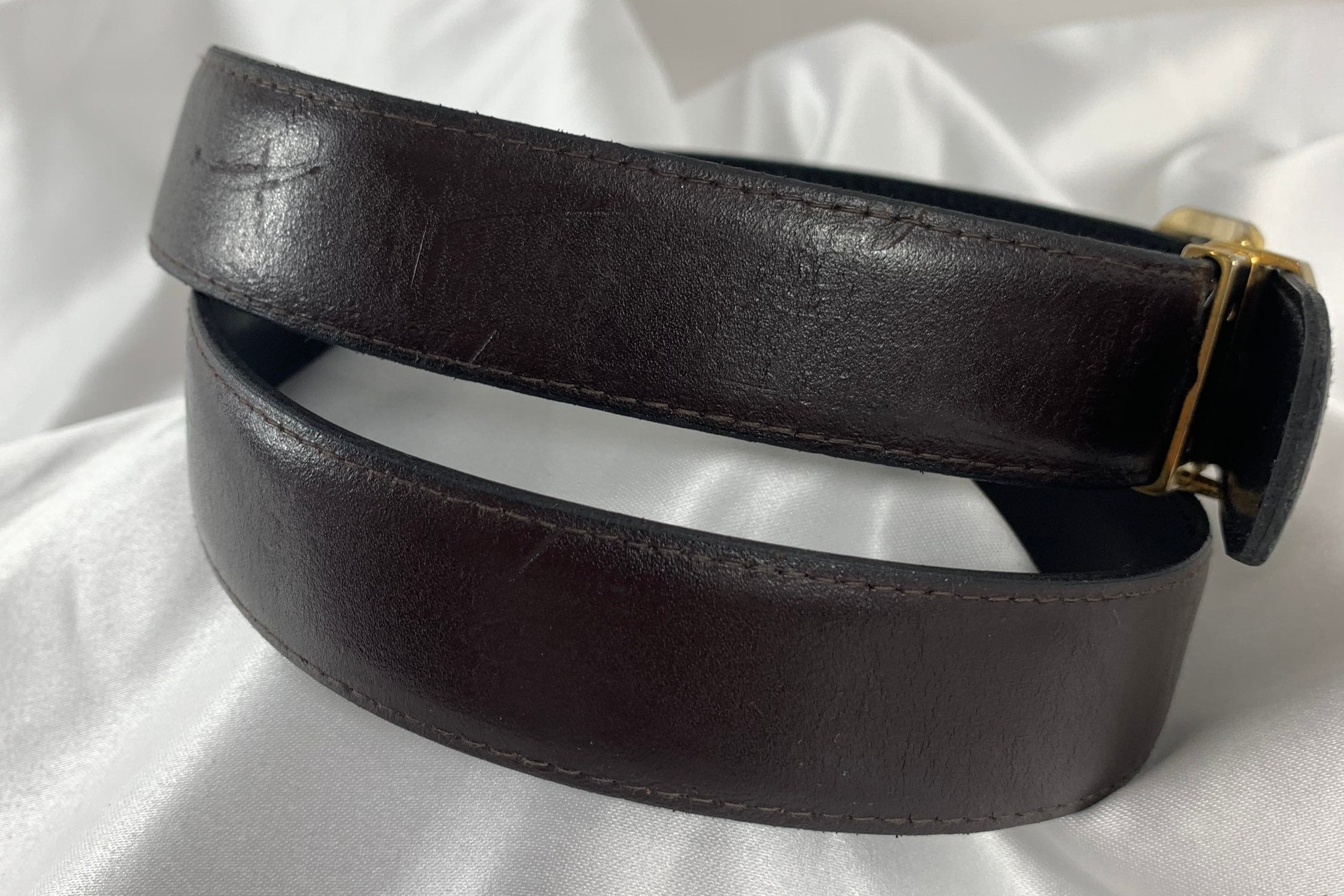 Genuine Vintage PIERRE CARDIN Logo Reversible Black Brown 