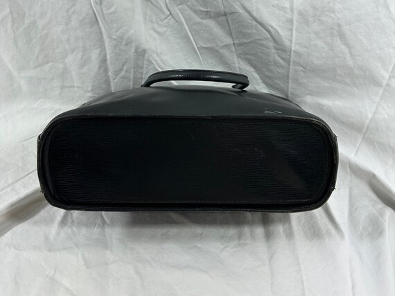 Genuine vintage HCL black leather tote bag carryall View 6
