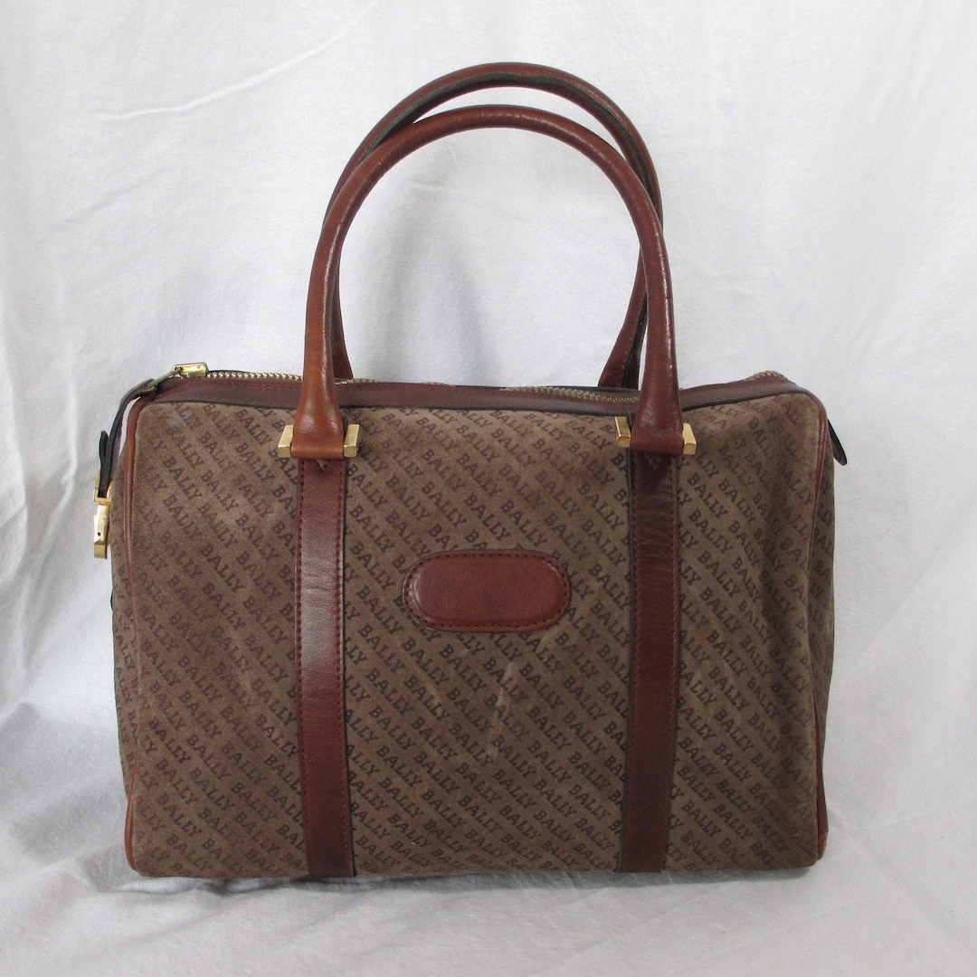 Genuine Vintage BALLY Signature Brown Suede and Leather Satchel