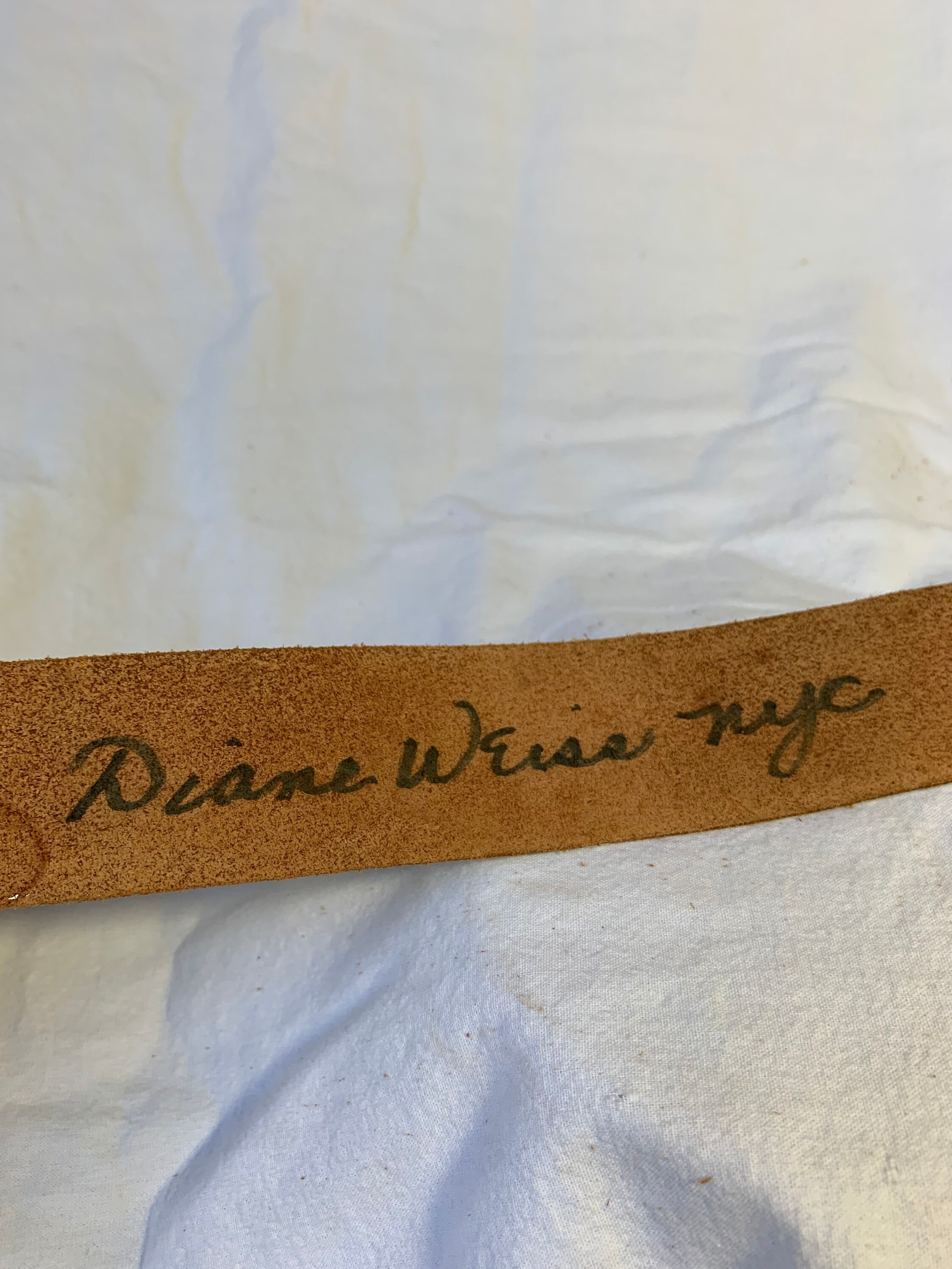 Vintage Hand Painted Diane Weiss NYC Ski Winter Leather Belt  display picture 2
