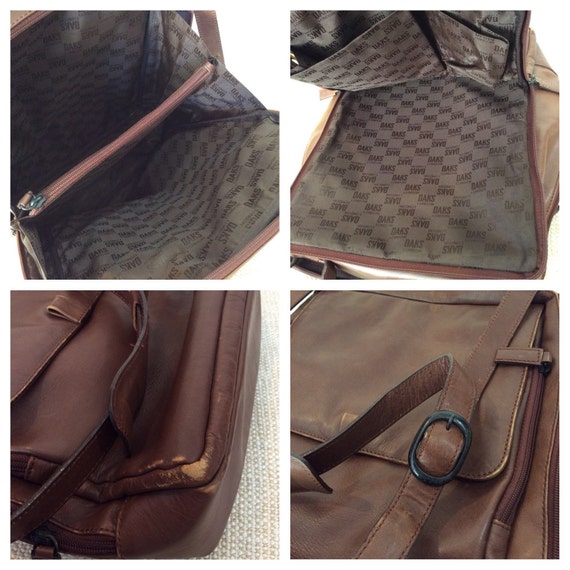Genuine vintage DAKS London tan leather messenger… - image 5