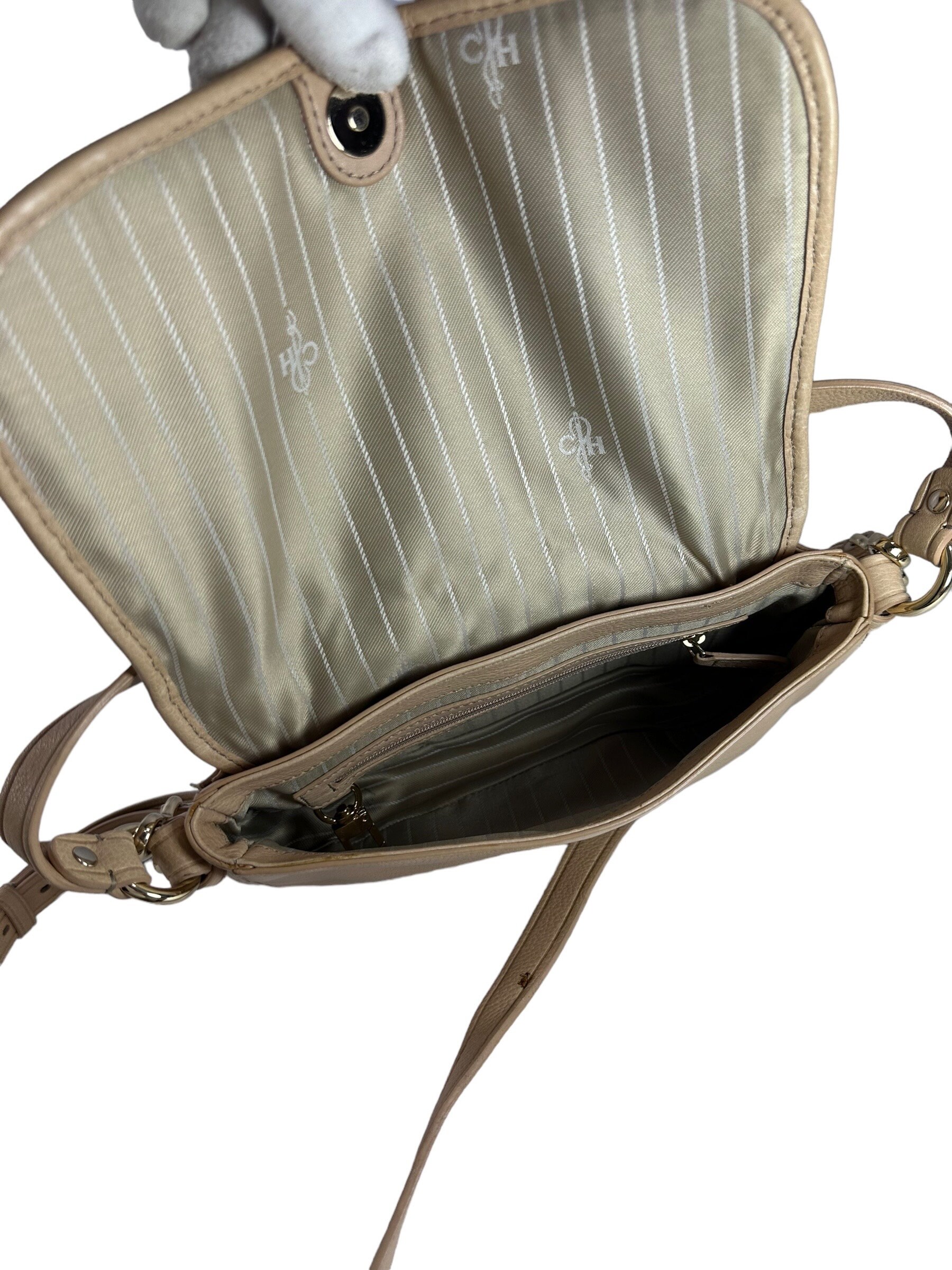 Vintage COLE HAAN Beige Leather Woven Shoulder Bag Crossbody  display picture 1