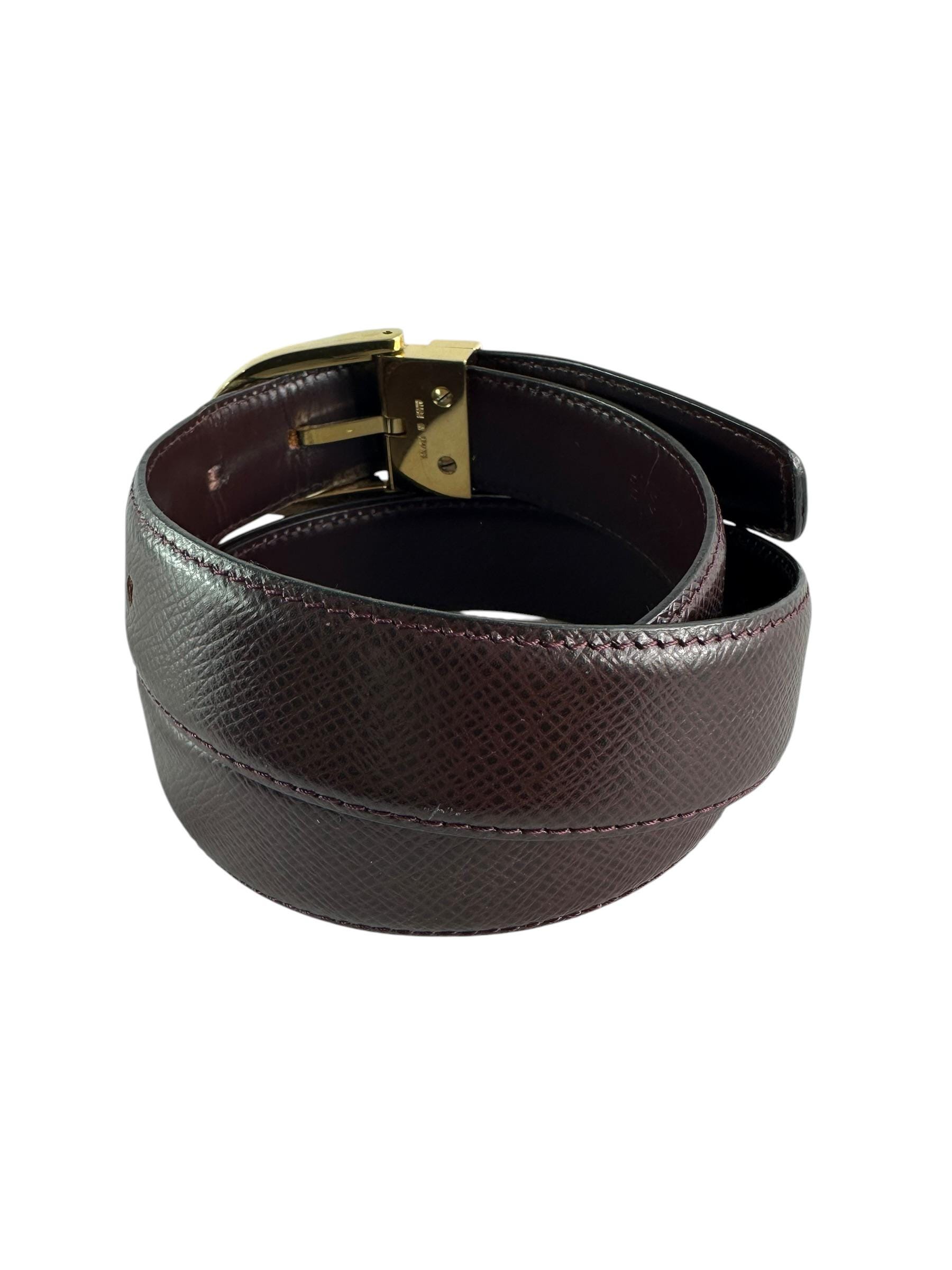 ?LOUIS VUITTON 1Bordeaux Taiga Leather Ceinture Belt?GENDERLESS/resized Louis Vuitton 110/44 Bordeaux Taiga Leather Ceinture Belt  main image 2