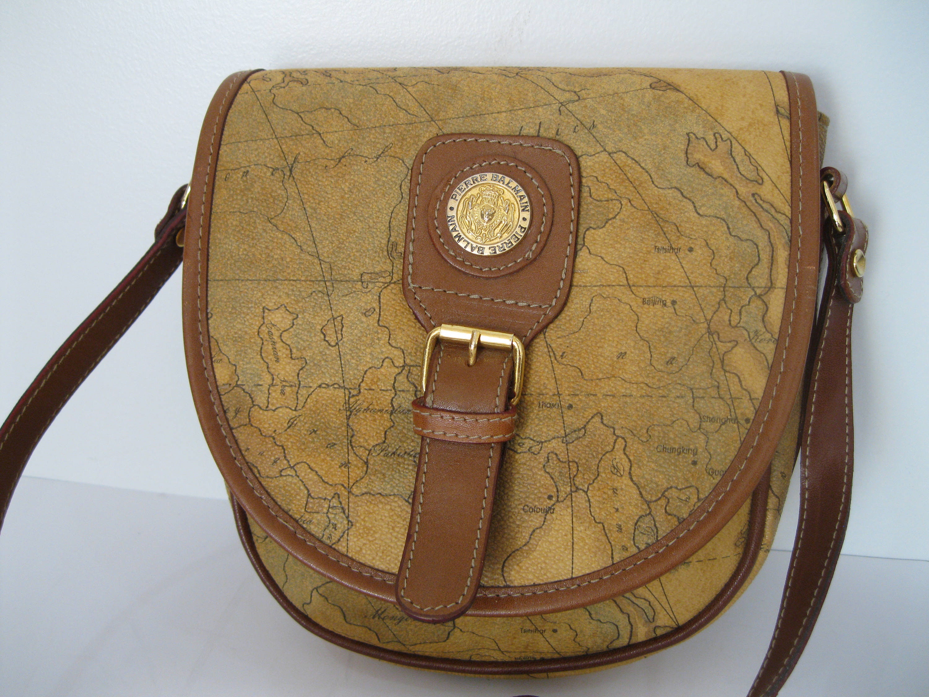 Genuine Vintage PIERRE Map Saddle Bag Crossbody Etsy