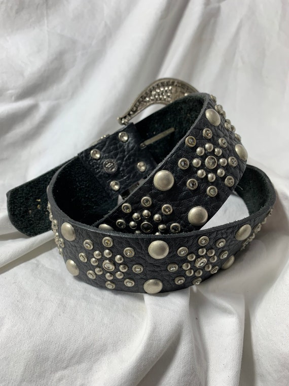 Vintage ladies LEATHEROCK USA jeweled black leath… - image 6