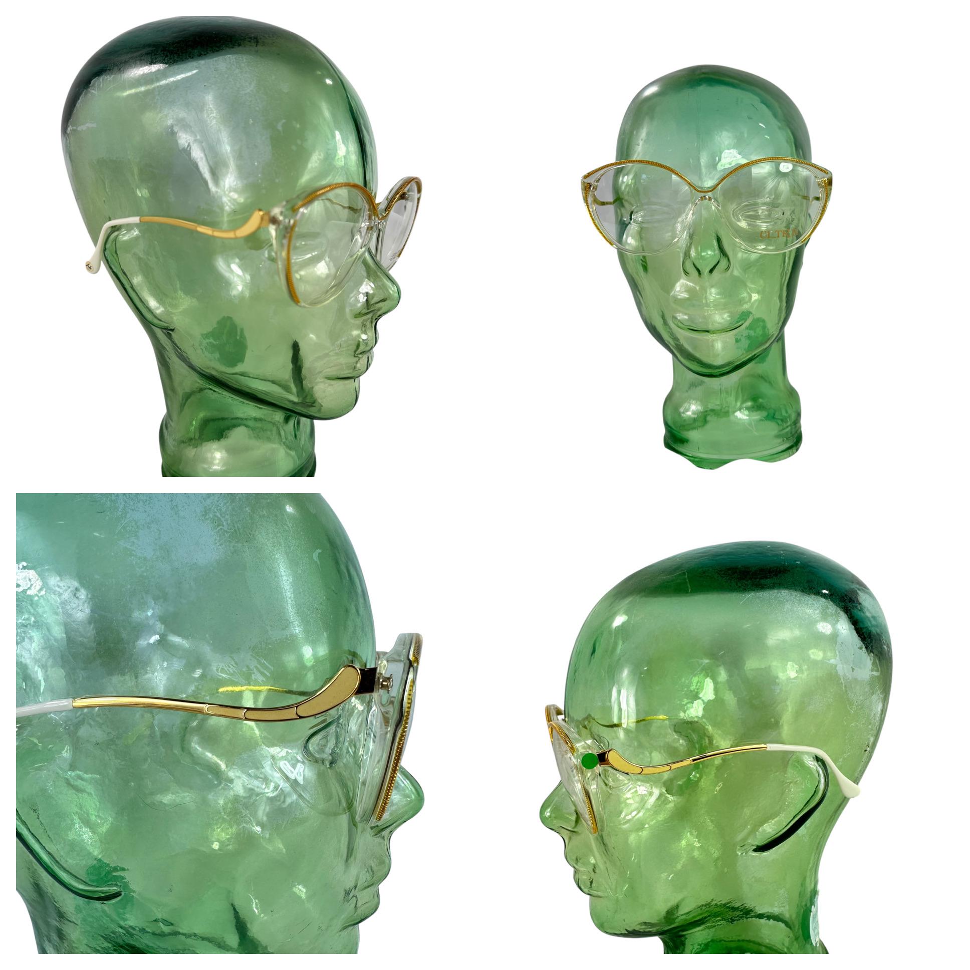 Rare ULTRA Zanadu Designer Gold Cat Eye Glasses Classic Clear Frames 59 18 NOS Sydney Cat Eye Gold Eyeglasses and Metal Frames main image 4