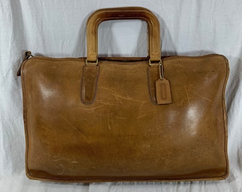 Genuine Vintage COACH Tan Leather Lexington Briefcase Messenger