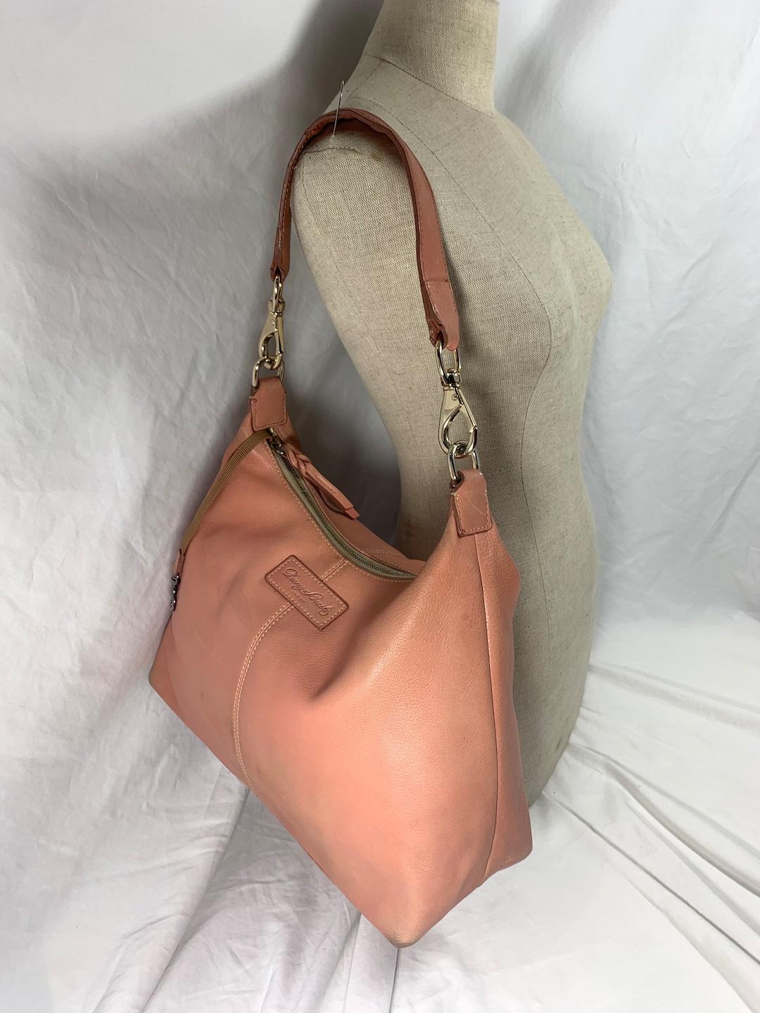 ヴィンテージ DOONEY & BOURKE ライトピンクレザーショルダーバッグ