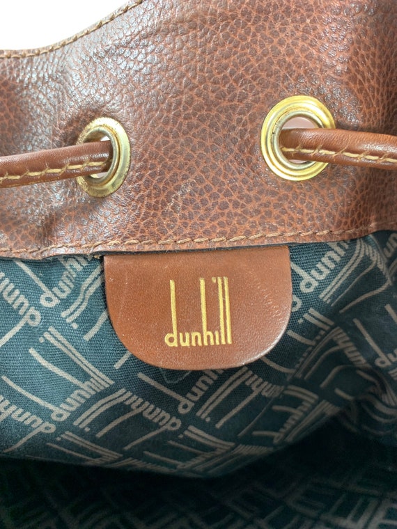 Genuine vintage DUNHILL tan leather drawstring bu… - image 9