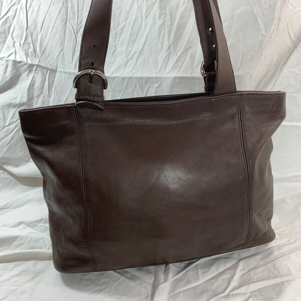 Vintage genuine COACH 4155 soho zip tote brown bag shopper 90s