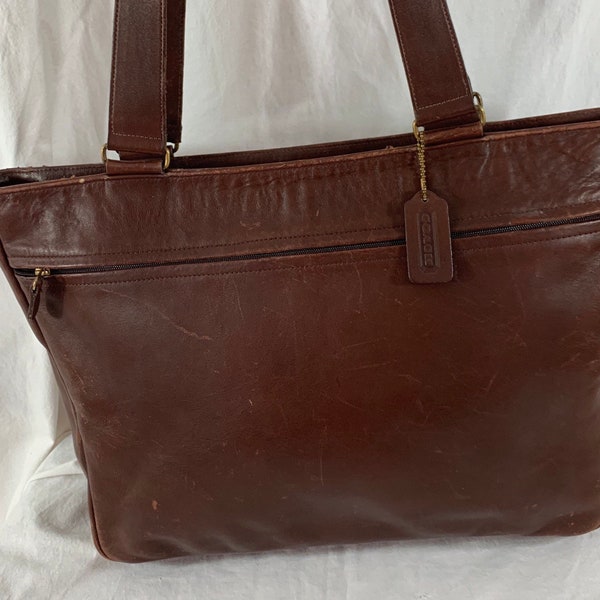 Rare vintage genuine COACH Manhattan Park brown tote bag shopper 90s
