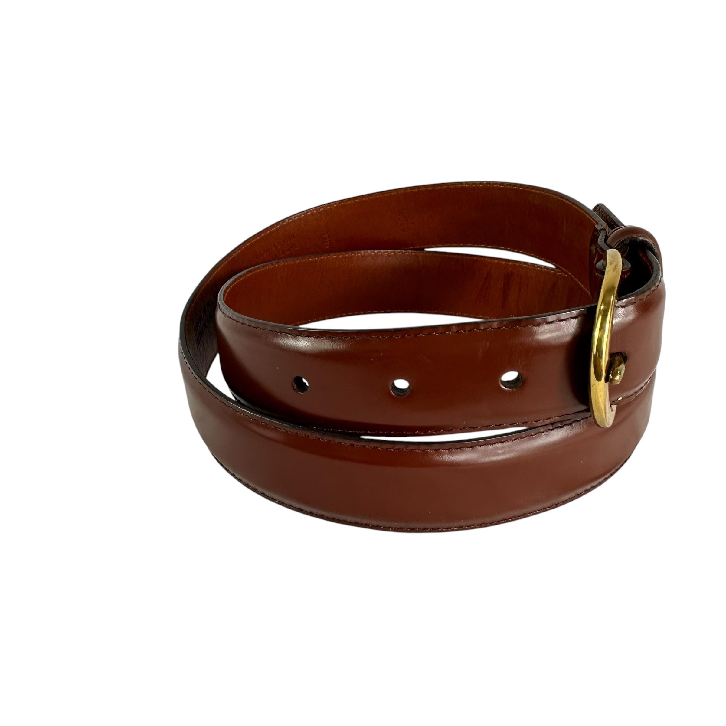 Coach Dark Brown Red Carriage Leather Belt Cloth belt Coach Red size Not specified International in  main image 4