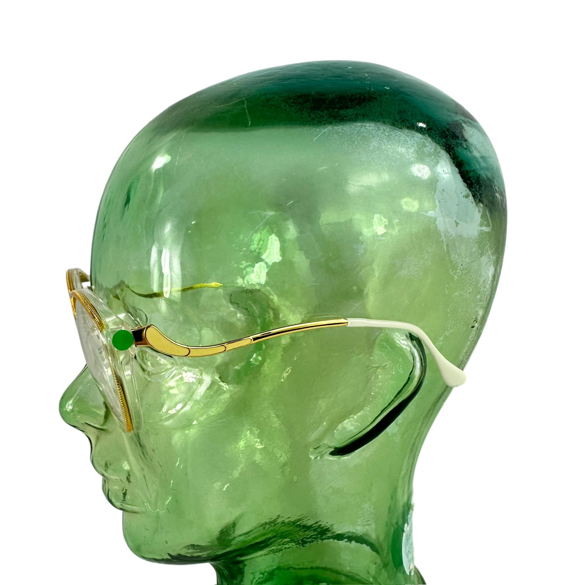 Rare ULTRA Zanadu Designer Gold Cat Eye Glasses Classic Clear Frames 59 18 NOS Sydney Cat Eye Gold Eyeglasses and Metal Frames main image 3