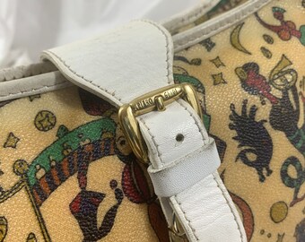 Vintage PIERO GUIDI magic circus coated canvas and leather